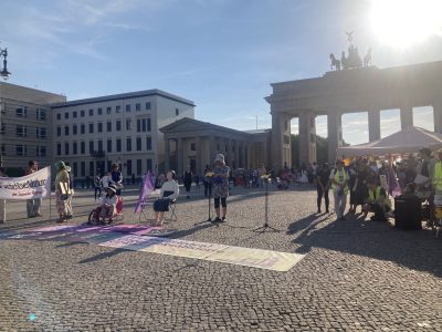 Today I participated in a demonstration against sexual violence in wars.